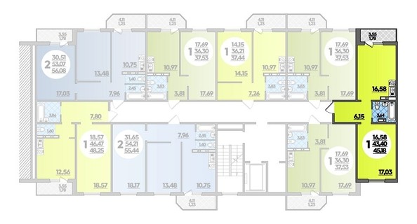 
   Продам 1-комнатную, 45.18 м², Южная долина, литера 1

. Фото 1.