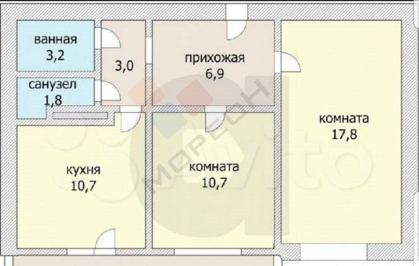 
   Продам 2-комнатную, 54 м², Карякина ул, 15

. Фото 13.