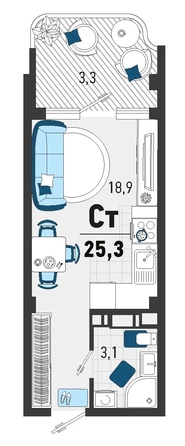 
   Продам 1-комнатную, 23.1 м², Конечная ул, 2

. Фото 1.