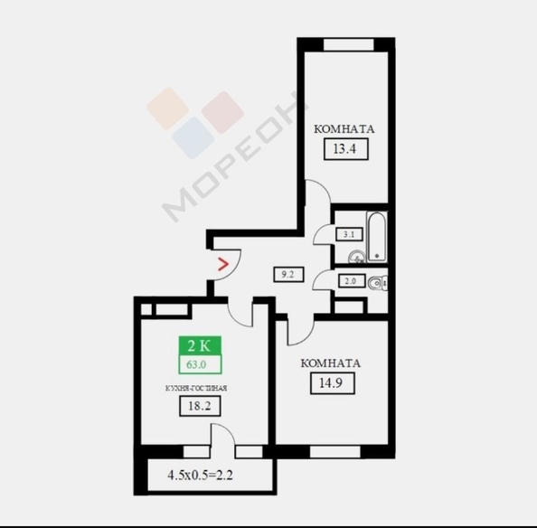 
   Продам 2-комнатную, 67.5 м², Домбайская ул, 55к6

. Фото 35.