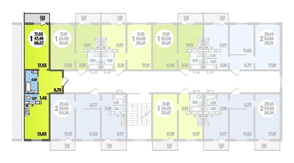 
   Продам 1-комнатную, 48.57 м², Краснооктябрьская ул, 62

. Фото 1.