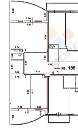 
   Продам 2-комнатную, 77.7 м², Российская ул, 267/3к2

. Фото 26.