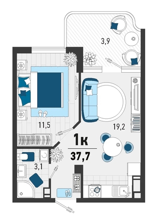 
   Продам 1-комнатную, 33.4 м², Конечная ул, 2

. Фото 12.