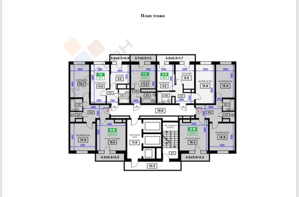 
   Продам 2-комнатную, 65.45 м², Домбайская ул, 55к6

. Фото 22.