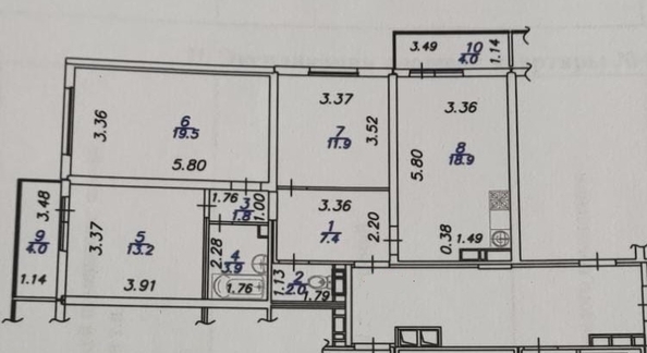 
   Продам 3-комнатную, 87 м², Адмирала Пустошкина ул, 22к10

. Фото 21.