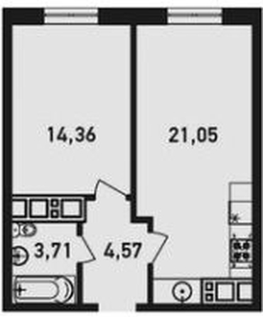 
   Продам 1-комнатную, 44.4 м², Дежнёва ул, 29/3

. Фото 13.