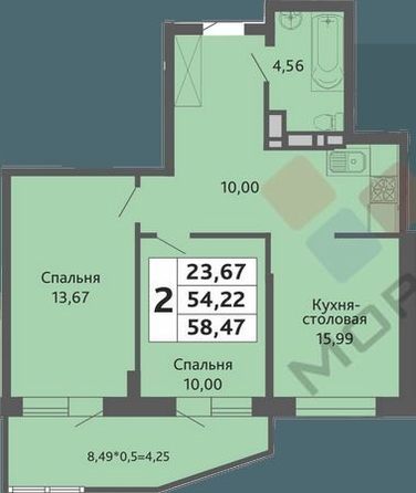 
   Продам 2-комнатную, 53.1 м², Степная ул, 1/1

. Фото 11.