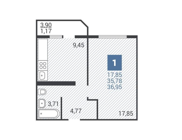 
   Продам 1-комнатную, 38 м², адмирала Меньшикова б-р, 11

. Фото 2.