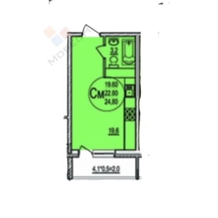 
   Продам студию, 22.8 м², Евгении Жигуленко ул, 7лит1

. Фото 7.