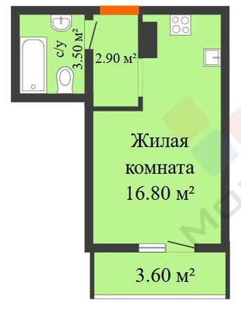 
   Продам студию, 25 м², Героя Пешкова ул, 14

. Фото 9.