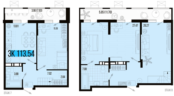 
   Продам 3-комнатную, 113.54 м², Цветной бульвар, литер 1

. Фото 4.