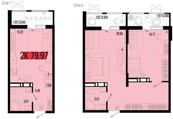 
   Продам 2-комнатную, 79.97 м², Цветной бульвар, литер 4

. Фото 4.