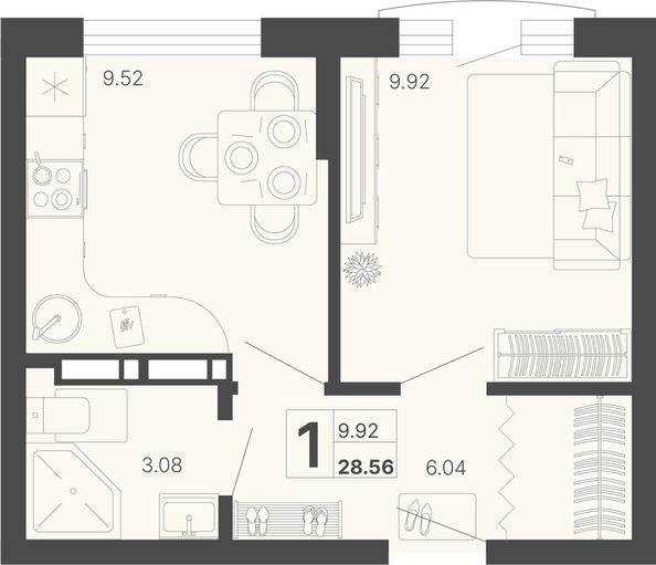 
   Продам 1-комнатную, 28.56 м², Краснодонская ул, 46

. Фото 8.