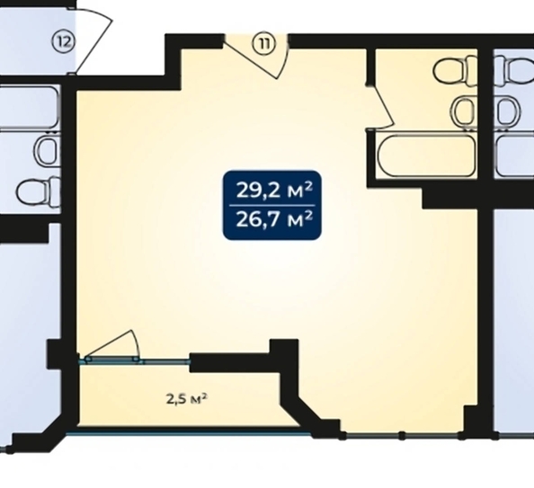 
   Продам 1-комнатную, 23.5 м², Крымская ул, 44с1

. Фото 10.