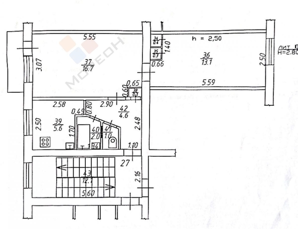 
   Продам 2-комнатную, 44 м², Темрюкская ул, 64

. Фото 19.