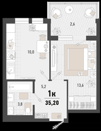 
   Продам 1-комнатную, 35.2 м², Барса, 4В литер

. Фото 6.