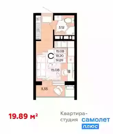 
   Продам студию, 19.89 м², Народные Кварталы, литер 1

. Фото 15.