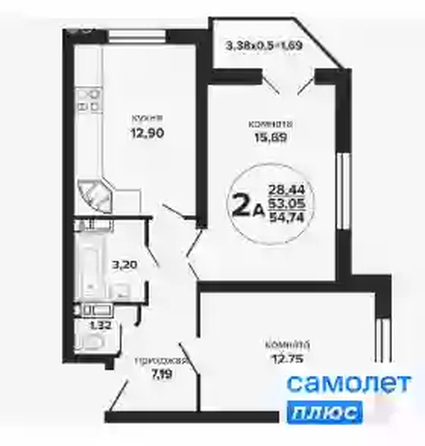 
   Продам 2-комнатную, 54.7 м², Российская ул, 257/7

. Фото 7.