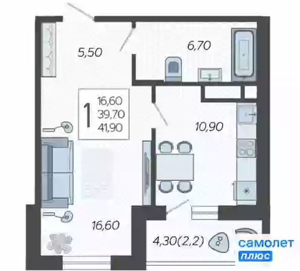 
   Продам 1-комнатную, 41.9 м², Садовое кольцо ул, 9к1

. Фото 10.