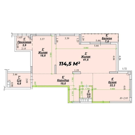 
   Продам 2-комнатную, 114.5 м², Ленина ул, 8

. Фото 9.