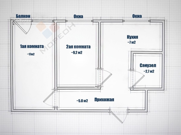 
   Продам 2-комнатную, 41.3 м², Стасова ул, 140

. Фото 13.