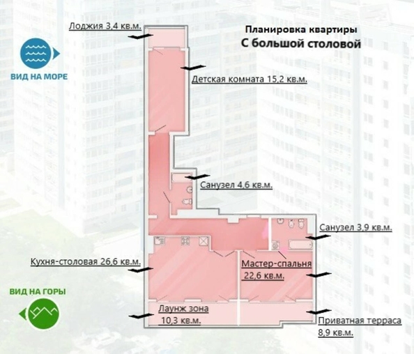 
   Продам 5-комнатную, 105.5 м², Кирпичная ул, 2к1

. Фото 3.