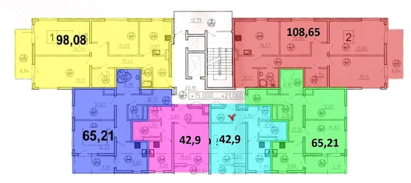 
   Продам 2-комнатную, 42.9 м², Бамбуковая ул, 42

. Фото 3.