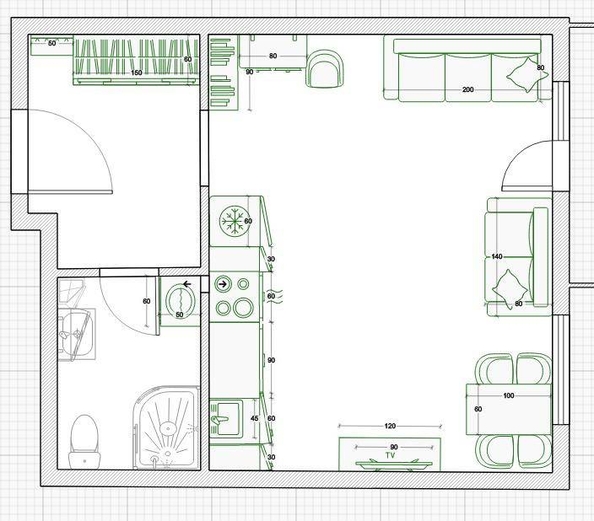 
   Продам 1-комнатную, 31.5 м², Искры ул, 66/9

. Фото 7.