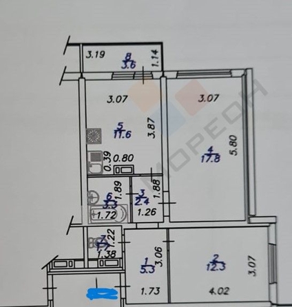 
   Продам 2-комнатную, 54.4 м², Душистая ул, 29

. Фото 12.