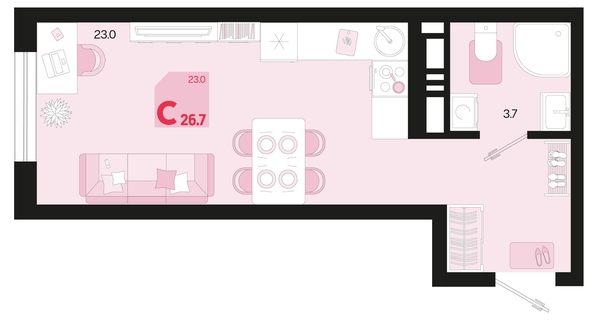 
   Продам 1-комнатную, 26.7 м², Первое место, квартал 1.5, литер 1

. Фото 6.