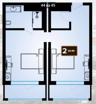 
   Продам 3-комнатную, 60.24 м², Хризантем ул, 10/2

. Фото 25.