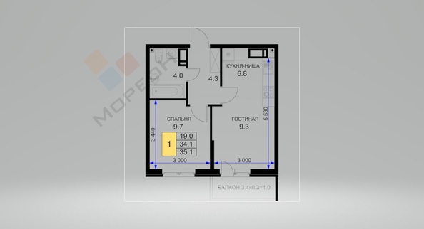 
   Продам 1-комнатную, 37 м², Героя Ростовского ул, 8к7

. Фото 24.