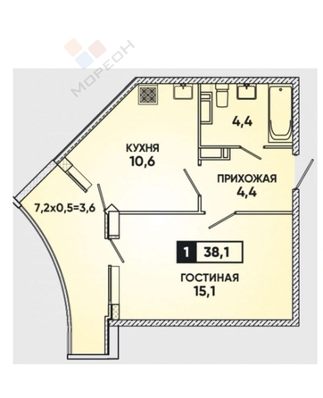 
   Продам 1-комнатную, 36.8 м², Григория Булгакова ул, 6

. Фото 10.