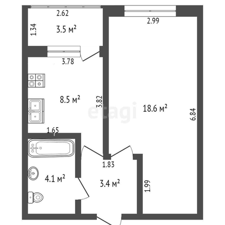 
   Продам 1-комнатную, 35.1 м², Заполярная ул, 39/10

. Фото 6.