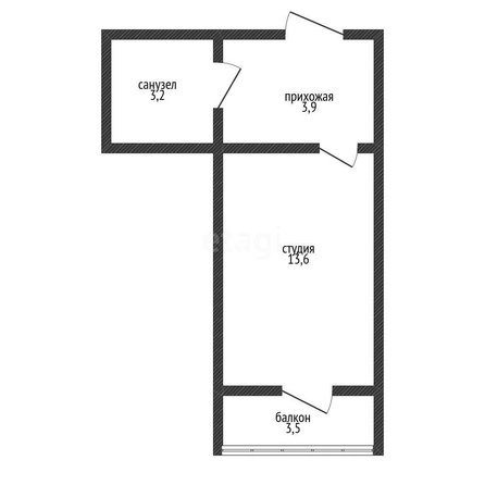 
   Продам студию, 19.6 м², Западный Обход ул, 39/2/5

. Фото 1.