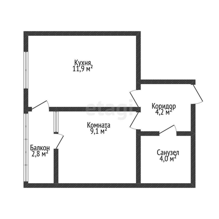 
   Продам 1-комнатную, 32.4 м², Западный Обход ул, 57/3

. Фото 12.