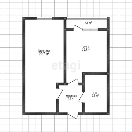 
   Продам 1-комнатную, 36.5 м², Западный Обход ул, 38/1  1

. Фото 15.