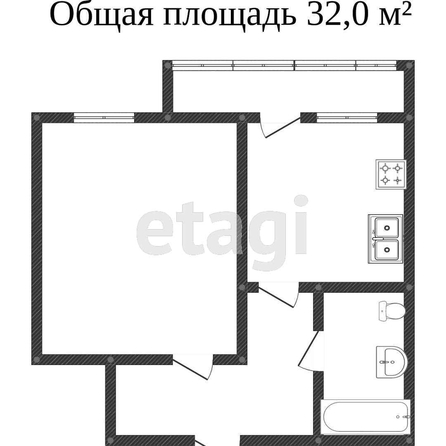 
   Продам 1-комнатную, 32.8 м², Западный Обход ул, 65/1

. Фото 23.