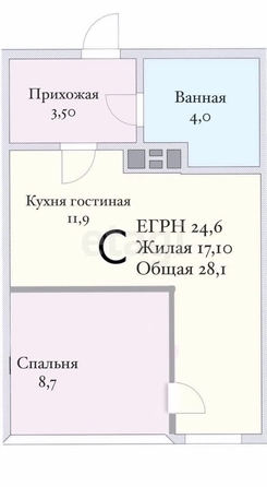 
   Продам 1-комнатную, 24.6 м², Западный Обход ул, 39/2

. Фото 11.