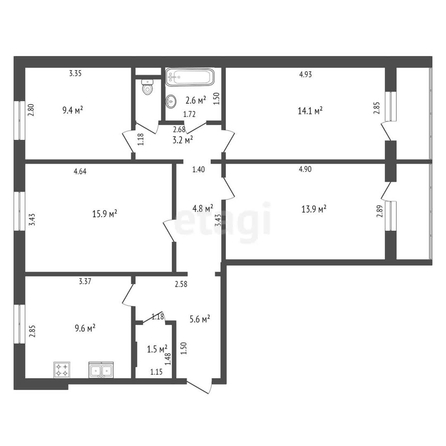 
   Продам 4-комнатную, 81.6 м², Черкасская ул, 45

. Фото 10.