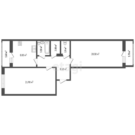 
   Продам 2-комнатную, 66.1 м², 5-я Дорожная ул, 68/1

. Фото 12.