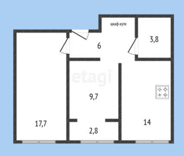 
   Продам 2-комнатную, 48.5 м², Питерская ул, 40/1

. Фото 8.