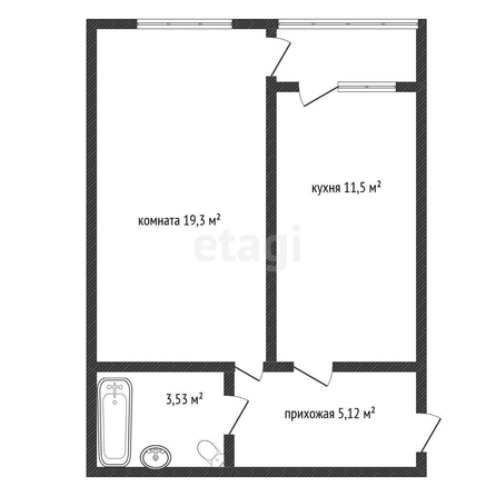 
   Продам 1-комнатную, 39.7 м², Старокубанская ул, 2/4/2

. Фото 14.