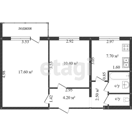 
   Продам 2-комнатную, 59.1 м², Дубравная ул, 13

. Фото 7.