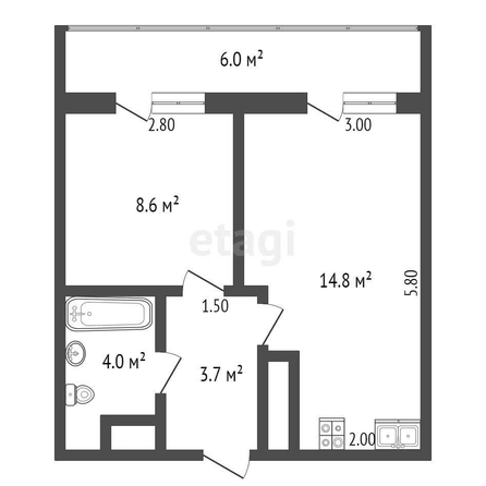 
   Продам 1-комнатную, 32.2 м², Домбайская ул, 55/3

. Фото 25.