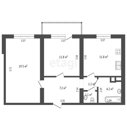 
   Продам 2-комнатную, 56.6 м², Восточно-Кругликовская ул, 67

. Фото 17.