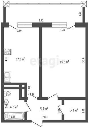 
   Продам 1-комнатную, 46.1 м², Кожевенная ул, 22

. Фото 1.