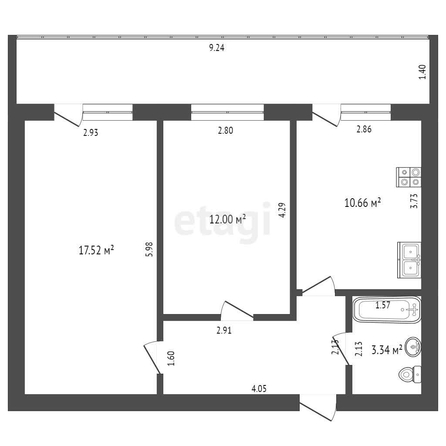 
   Продам 2-комнатную, 50.6 м², Кадетская ул, 9

. Фото 26.