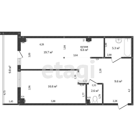 
   Продам 1-комнатную, 61.4 м², Баварская ул, 8

. Фото 11.