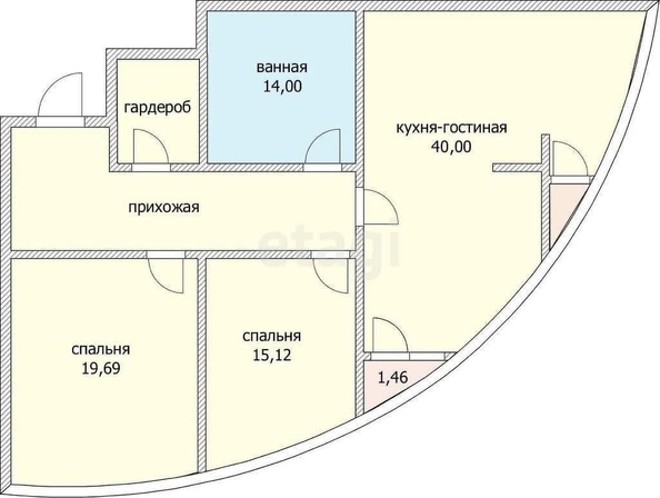 
   Продам 3-комнатную, 104 м², Кубанская Набережная ул, 39

. Фото 11.